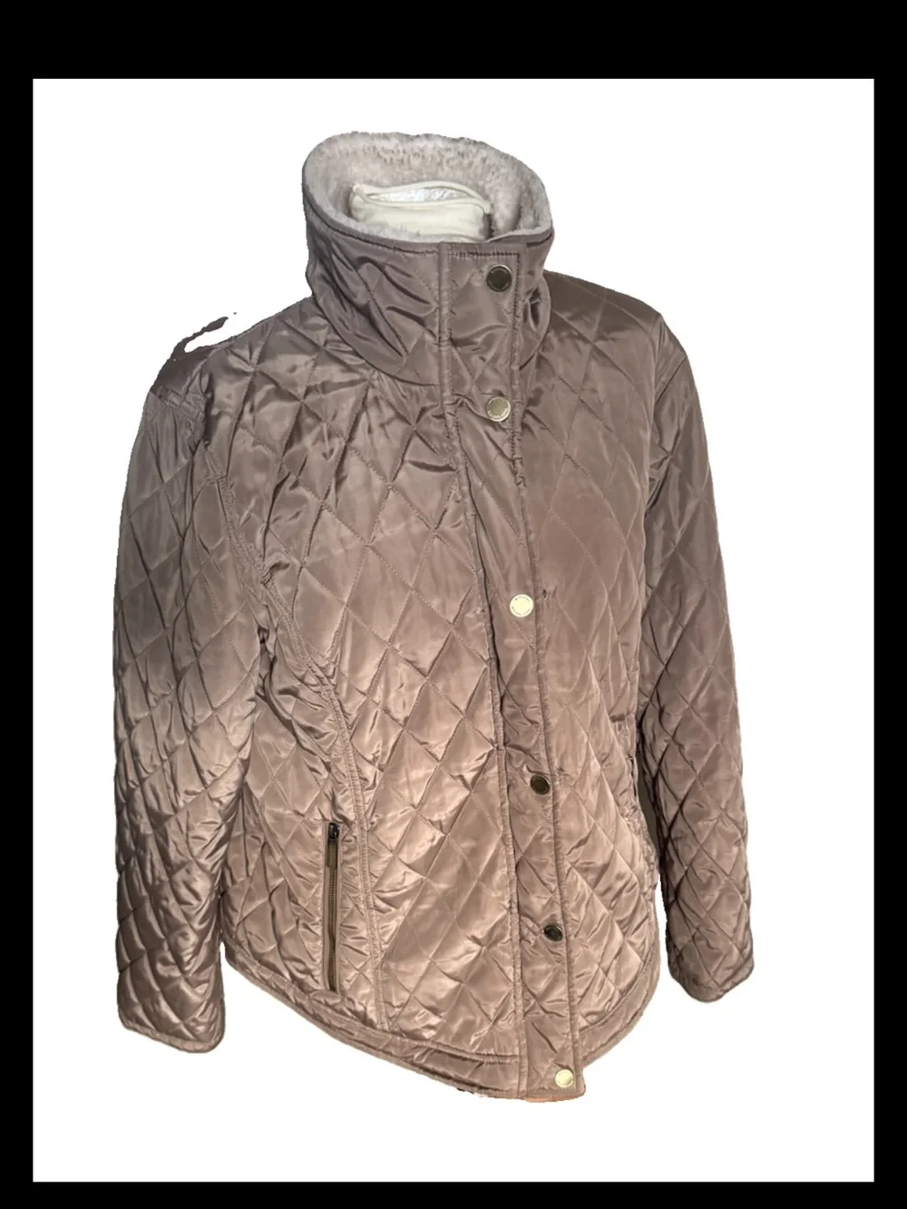 MICHAEL MICHAEL KORS WOMENS QUILTED TAN/GOLD JACKET SIZE  XL